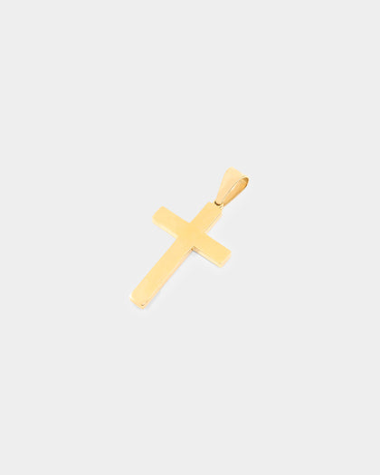 NXS Textured Cross Pendant Gold