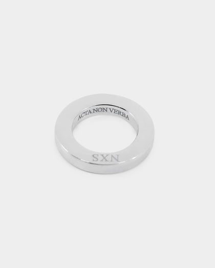 NXS Acta Non Verba Ring Pendant White Gold