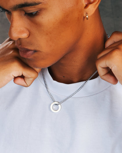 NXS Acta Non Verba Ring Pendant White Gold