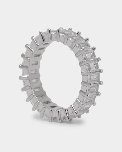 NXS Baguette Ring Iced White Gold