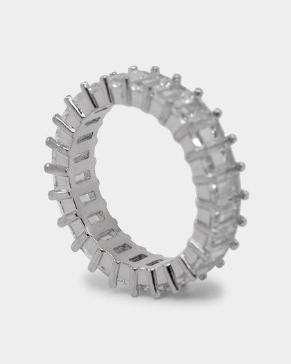 NXS Baguette Ring Iced White Gold