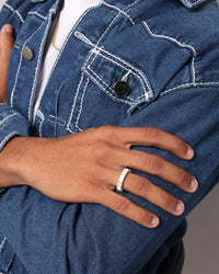 NXS Baguette Ring Iced White Gold