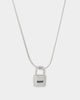 Saint Morta Hinged Padlock Chain White Gold