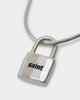 Saint Morta Hinged Padlock Chain White Gold
