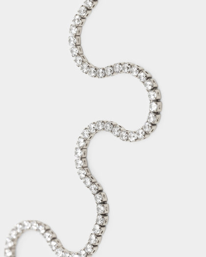 NXS Crusaders Tennis Necklace Iced White Gold