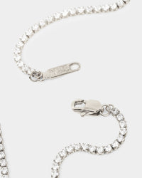 NXS Crusaders Tennis Necklace Iced White Gold