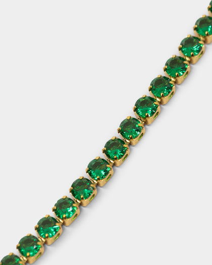NXS 3mm Tennis Chain Gold/Green