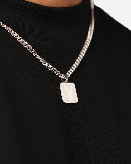 Playboy By House Of Auric Playboy Square Pendant Sterling Silver