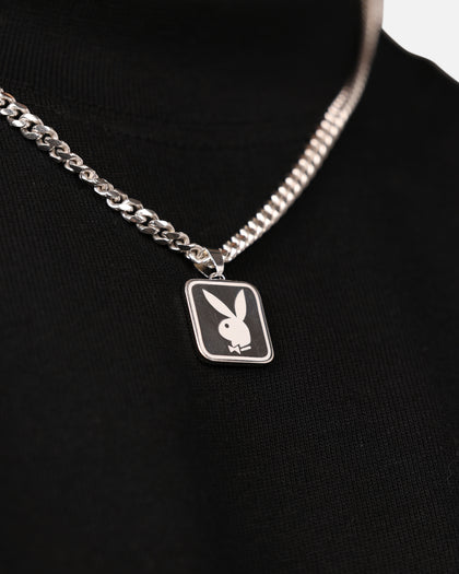 Playboy By House Of Auric Playboy Square Pendant Sterling Silver