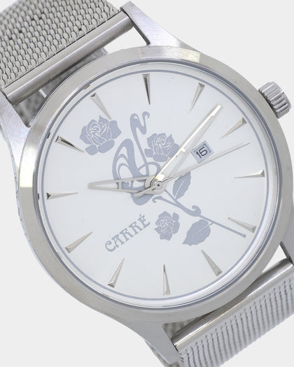 Carre Tourbillion Watch Silver