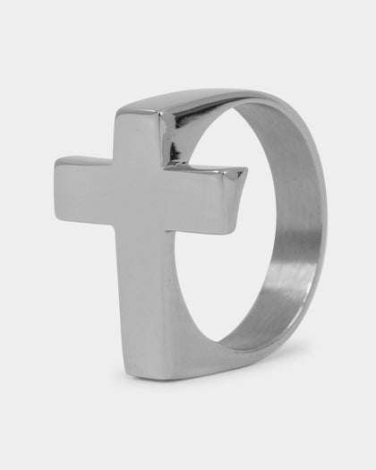 NXS Cross Ring White Gold