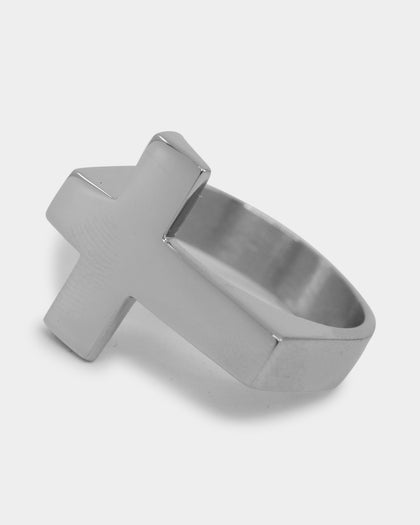 NXS Cross Ring White Gold