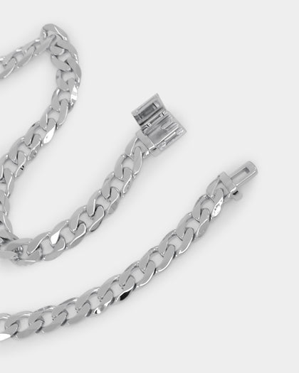 NXS Angular Curb Chain White Gold