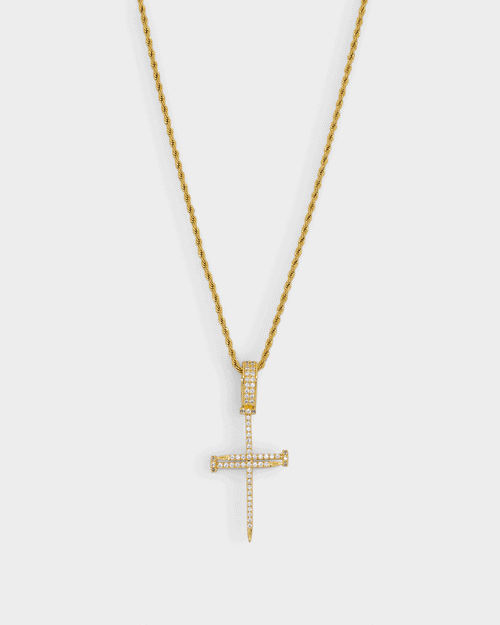 NXS Iced Nail Pendant Iced Gold