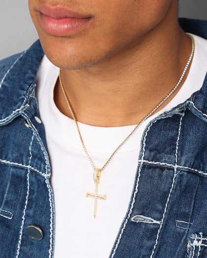 NXS Iced Nail Pendant Iced Gold