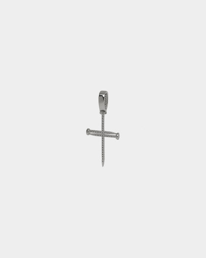 NXS Iced Nail Pendant Iced White Gold