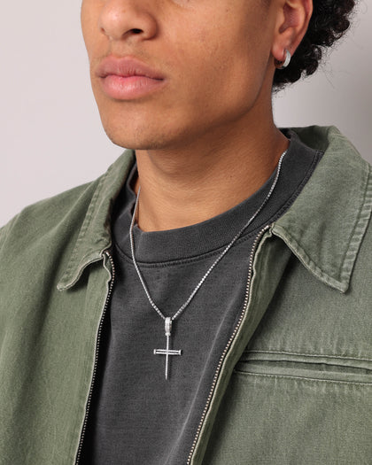 NXS Iced Nail Pendant Iced White Gold