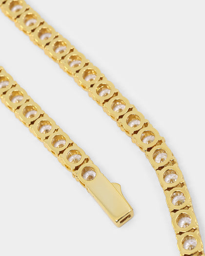 NXS Iced Cross Tennis Chain Iced Gold