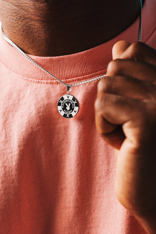 Playboy By House Of Auric Playboy Chip Pendant Sterling Silver