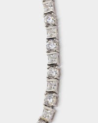 NXS Jesse Duo Stone Chain Iced White Gold