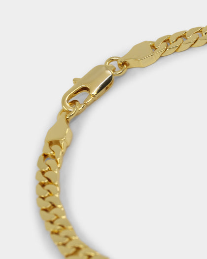 NXS Flat Faced Curb Bracelet Gold