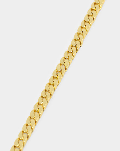 NXS Flat Faced Curb Bracelet Gold