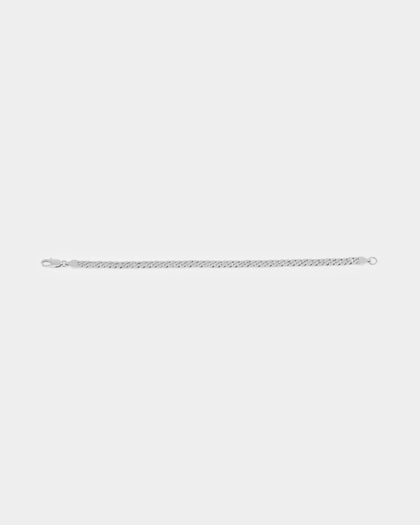 NXS Flat Faced Curb Bracelet White Gold