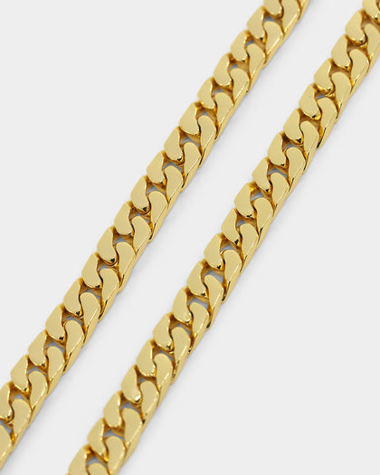 NXS Flat Faced Curb Chain Gold