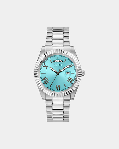 Guess Mainline Connoisseur Watch Silver/Aqua Blue