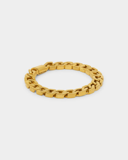 NXS Hex Cut Curb Bracelet Gold
