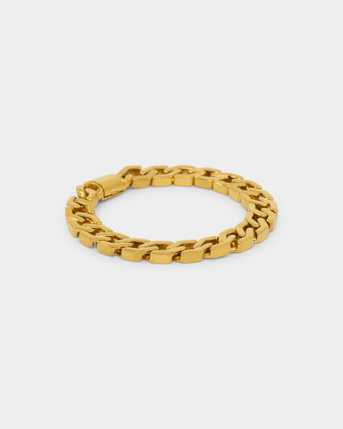 NXS Hex Cut Curb Bracelet Gold