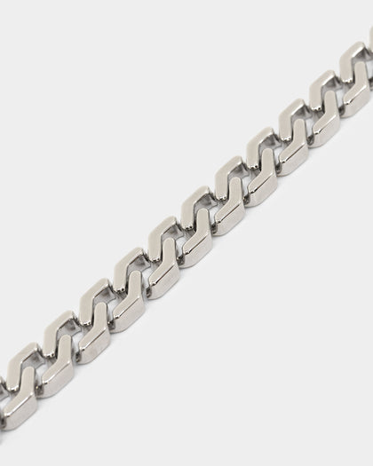 NXS Hex Cut Curb Bracelet White Gold