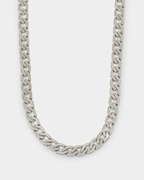 NXS Hex Cut Curb Chain White Gold