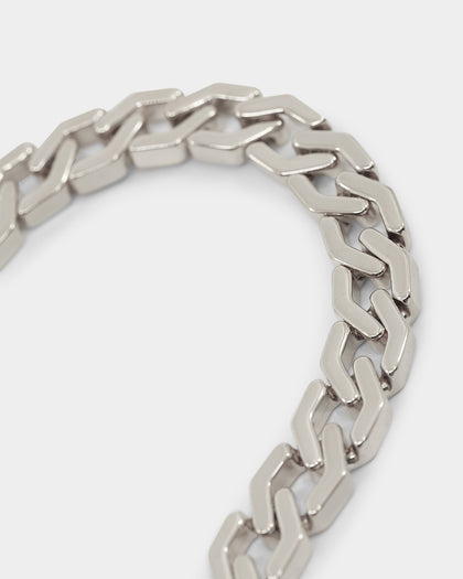 NXS Hex Cut Curb Chain White Gold
