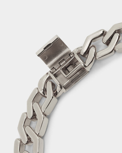 NXS Hex Cut Curb Chain White Gold