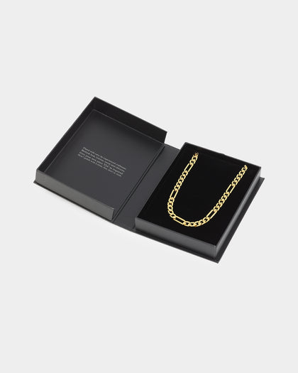 NXS Sharp Cut Figaro Chain Gold