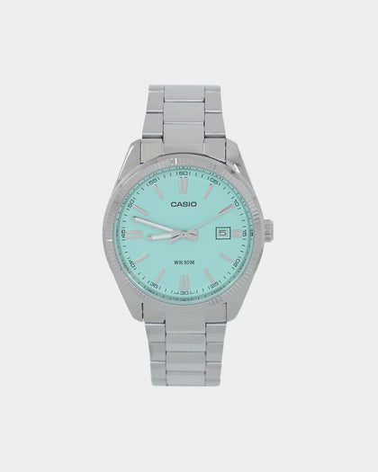 Casio MTP1302PD-2A2 Watch Silver/Turquoise