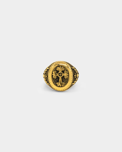 NXS Heirloom Cross Ring Gold
