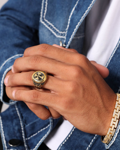 NXS Heirloom Cross Ring Gold