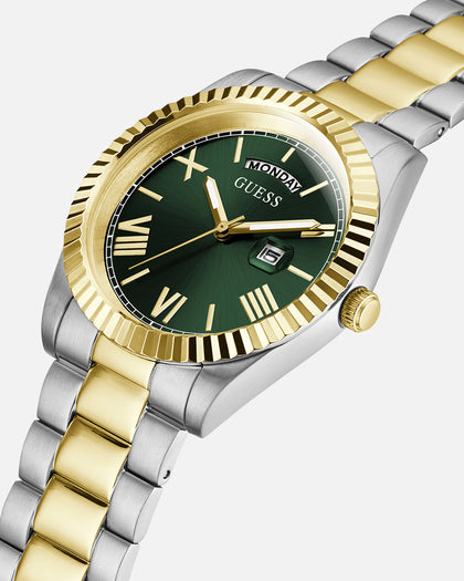 Guess Mainline Connoisseur Watch Silver/Gold/Green