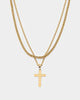 NXS Textured Cross Chain Set Gold