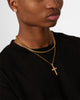 NXS Textured Cross Chain Set Gold