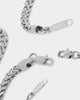 NXS Textured Cross Chain Set White Gold