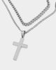 NXS Textured Cross Chain Set White Gold