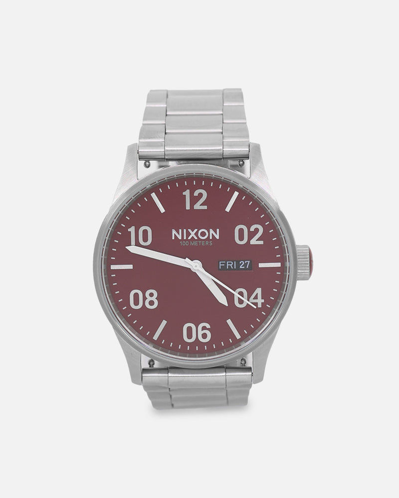 Nixon Sentry Stainless Steel Silver/Cranberry