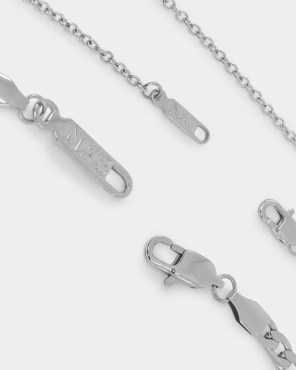 NXS Crucifix Chain Set White Gold