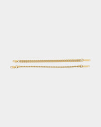 NXS Cuban Rope Bracelet Set Gold
