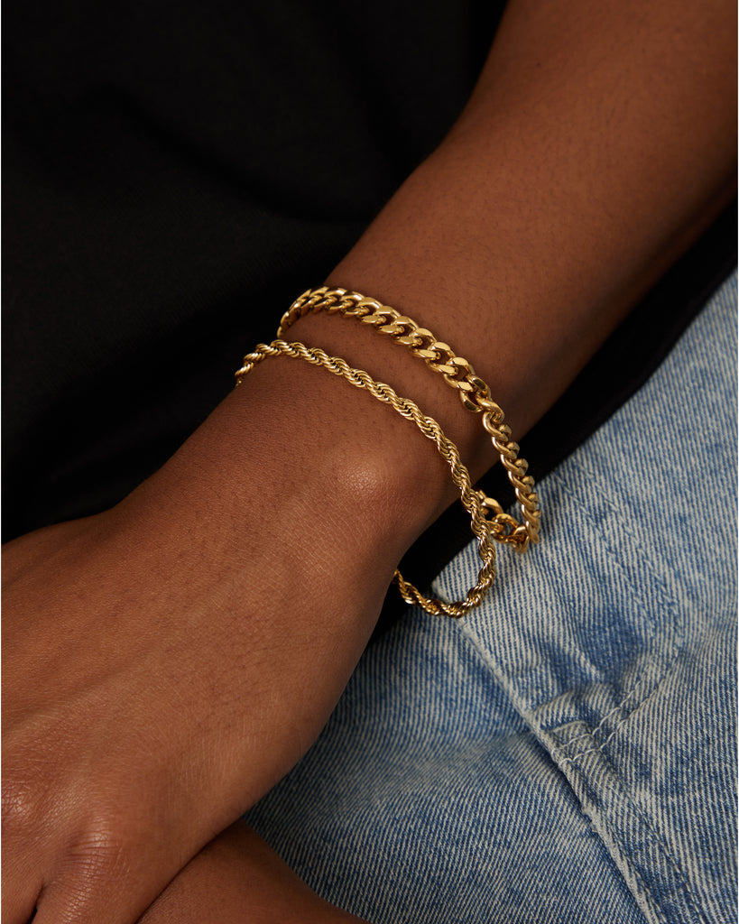 Cuban Gold Ropes NXS Cuban Rope Bracelet Set Gold | Culture Kings