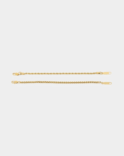 NXS Wheat Rope Bracelet Set Gold