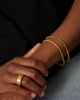 NXS Wheat Rope Bracelet Set Gold